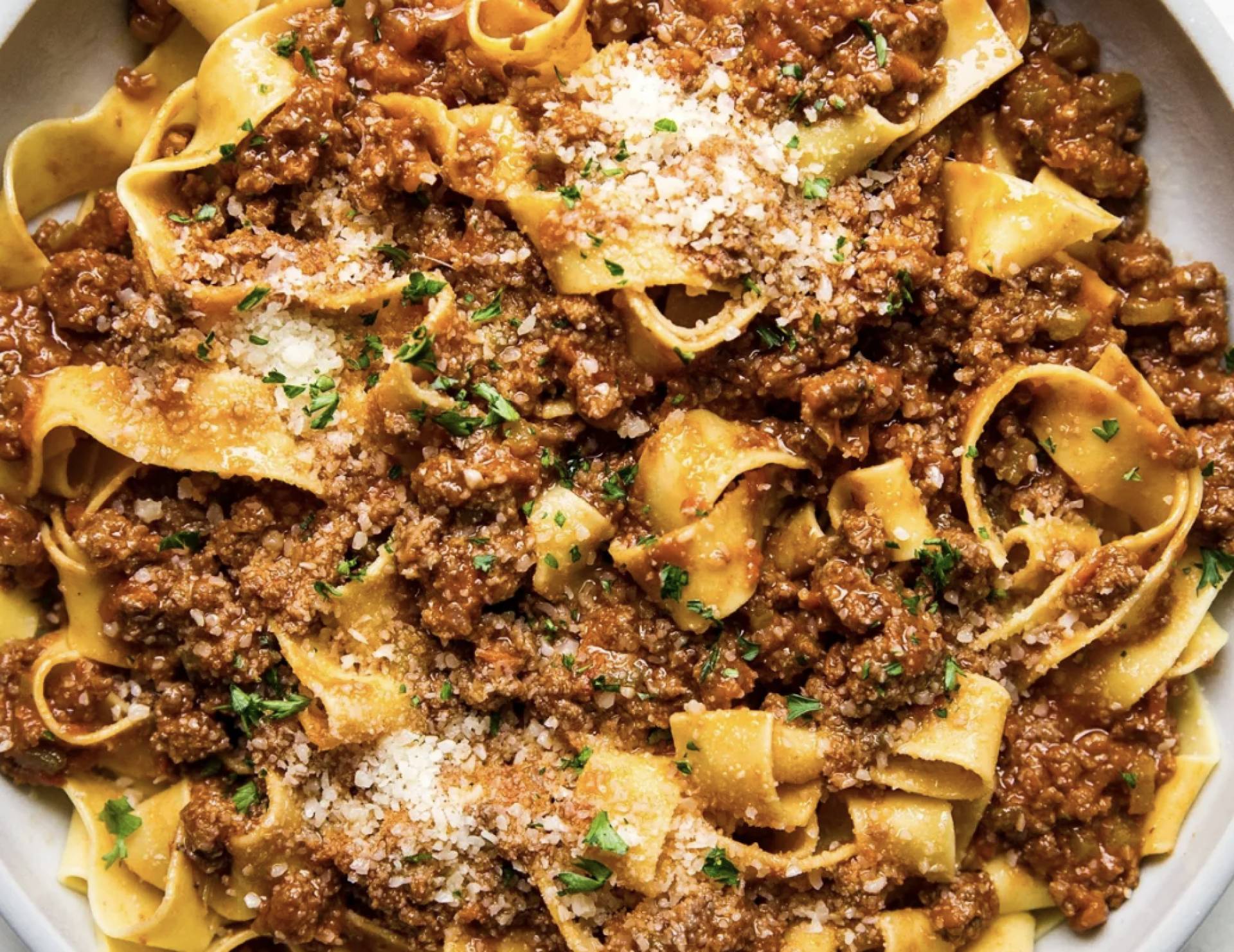 Grass Fed Beef Bolognese over Pasta