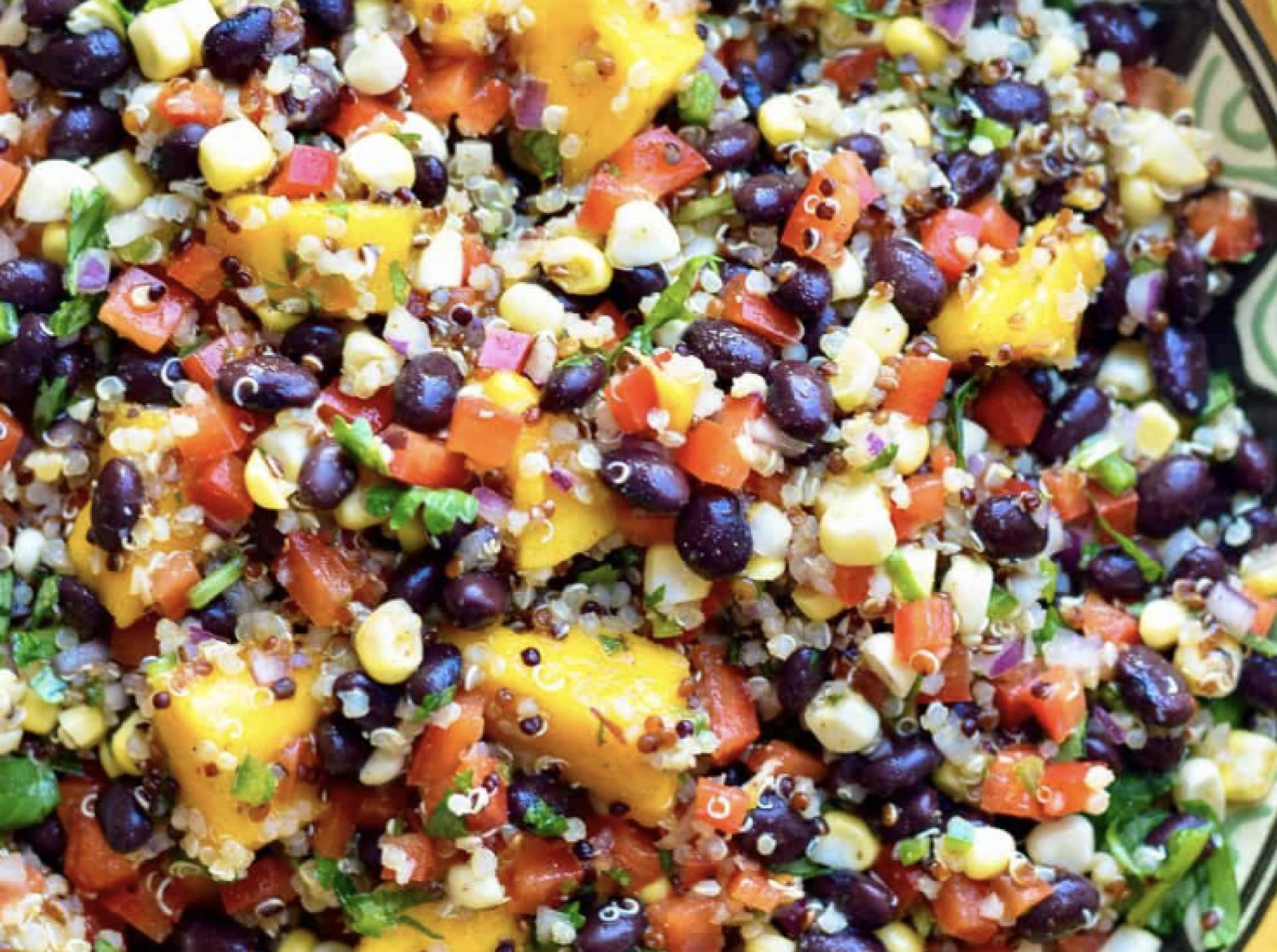 Southwestern Protein Packed Quinoa Black Bean Mango Salad (GF/DF)