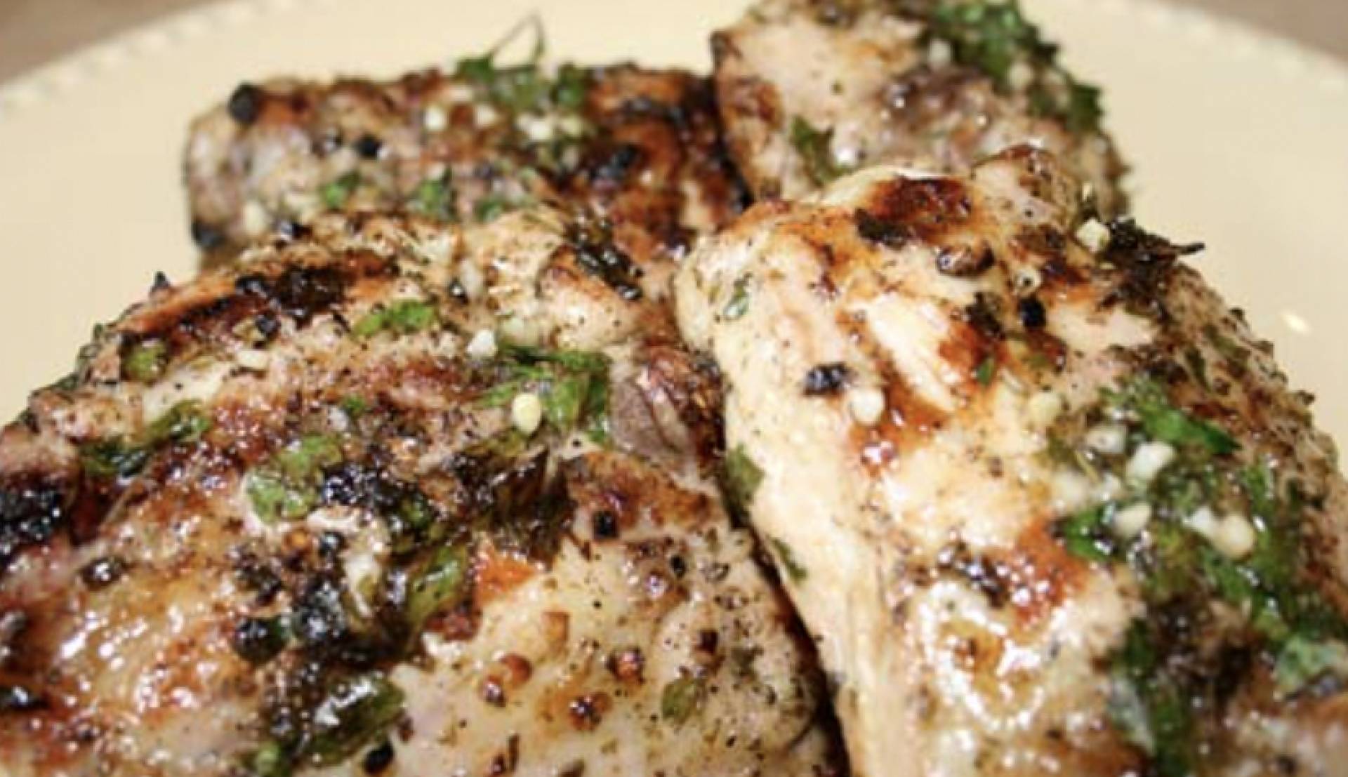 (Gluten Free) Bell & Evans Grilled Chicken Oreganata with Lemon Pasta and Zucchini