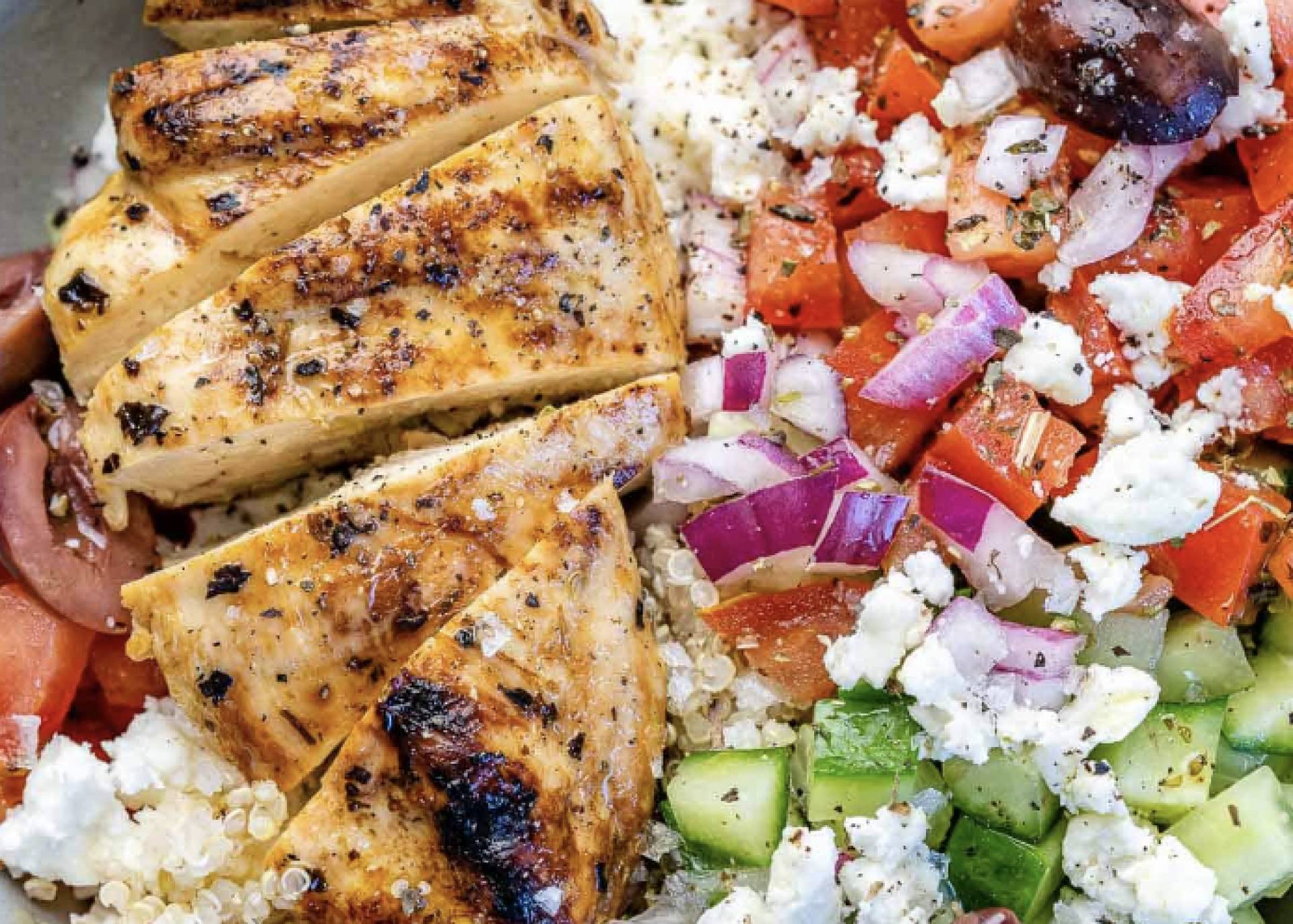 (Gluten Free) Bell and Evans Greek Chicken Breast with Feta, Olives, Tomato, and Rice (Gluten Free)