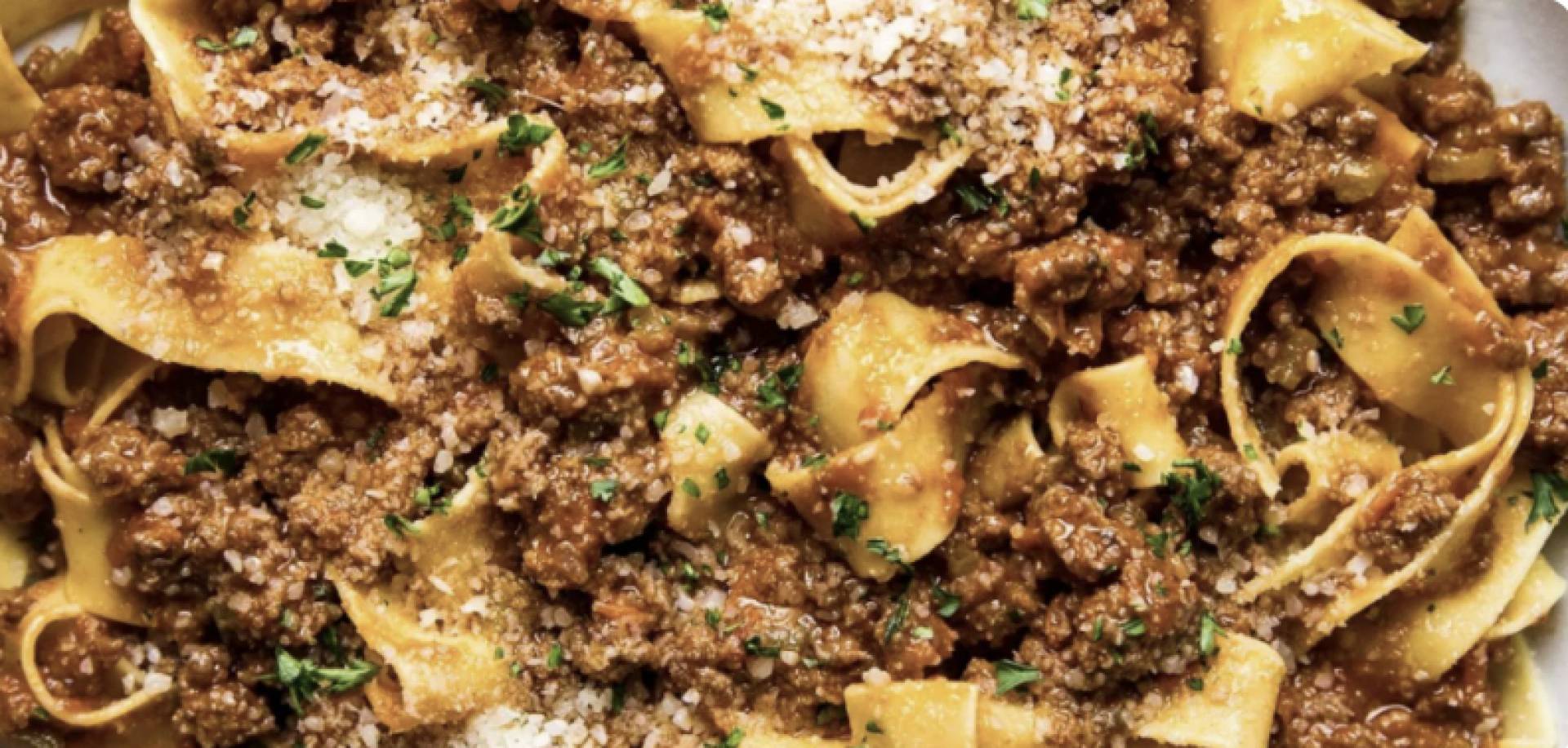 Grass Fed Beef Bolognese over Gluten Free Pasta (GF)