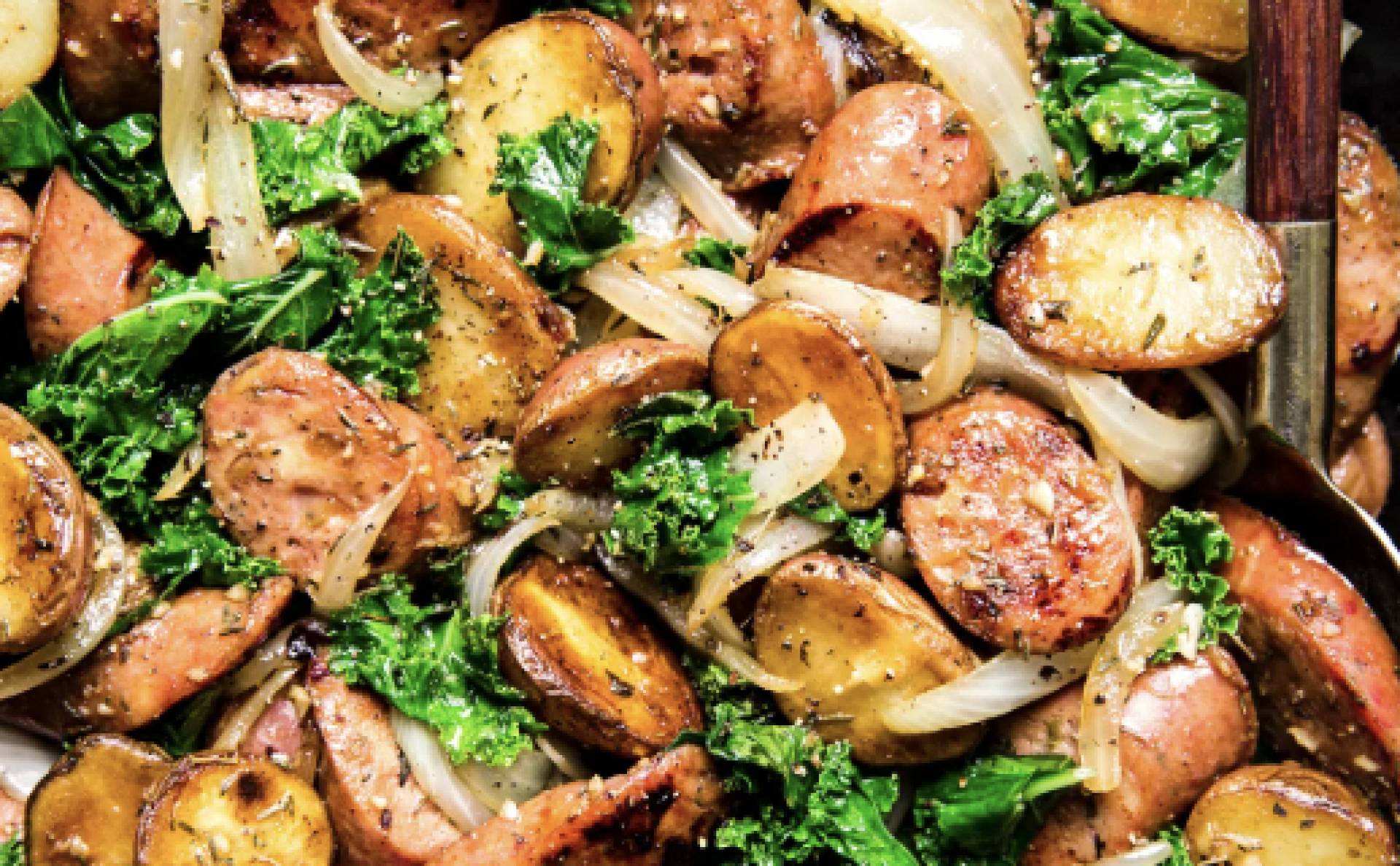 Apple, Onion & Kale Sausage Bowl over Rice (GF/DF)
