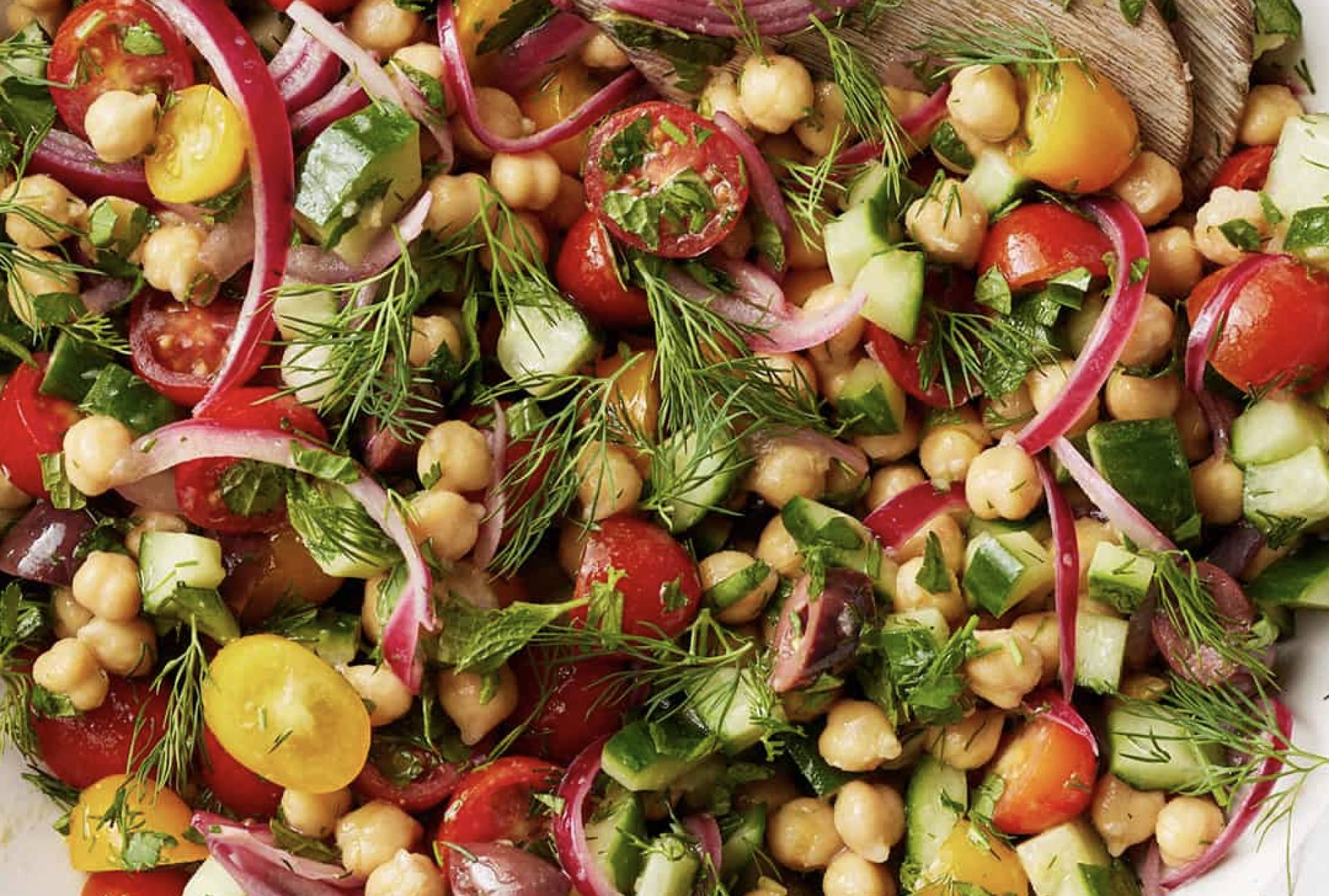Herby High Protein Red Bean Chickpea Salad (GF/DF)
