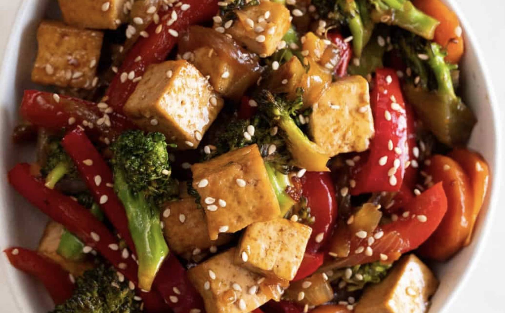 Tofu & Veggie Stir Fry with Ginger-Tamari Glaze (GF/DF/Veg)