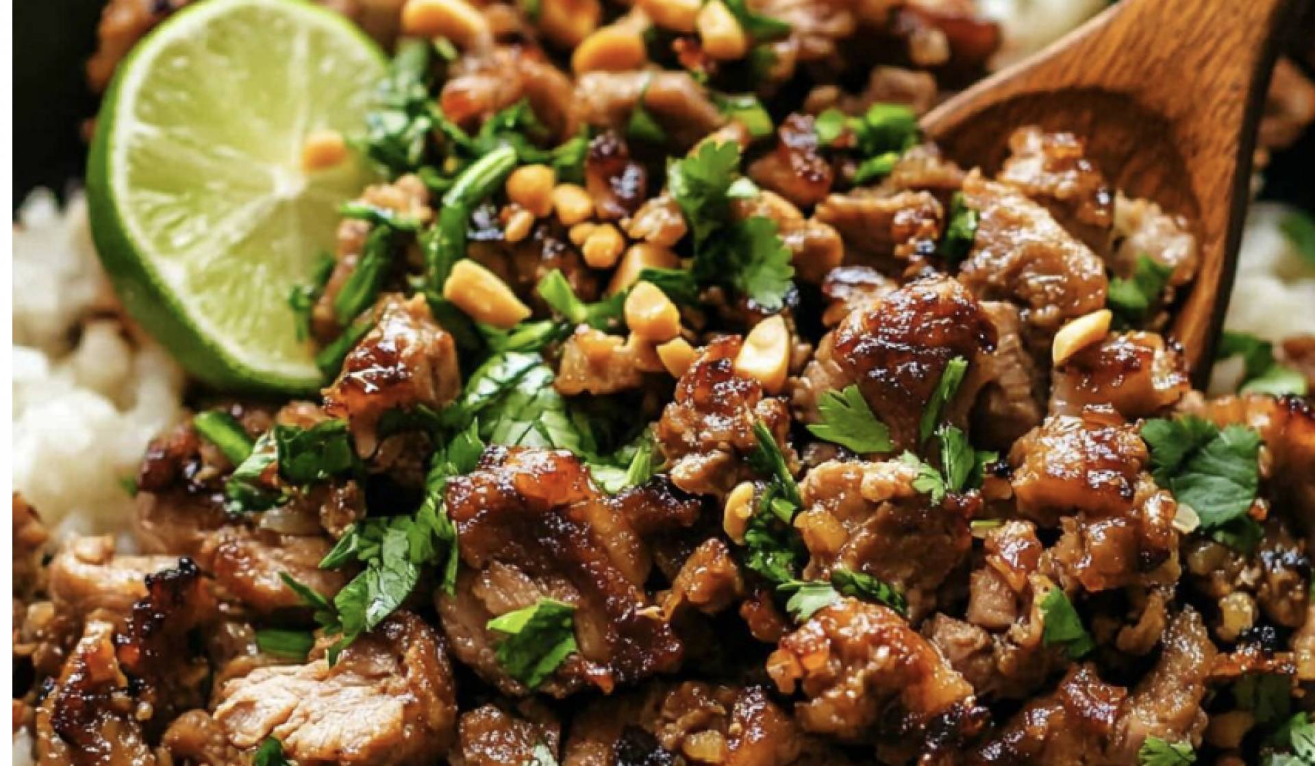 Peanut Lime Pork Bowl with Creamy Coconut Rice (GF/DF)