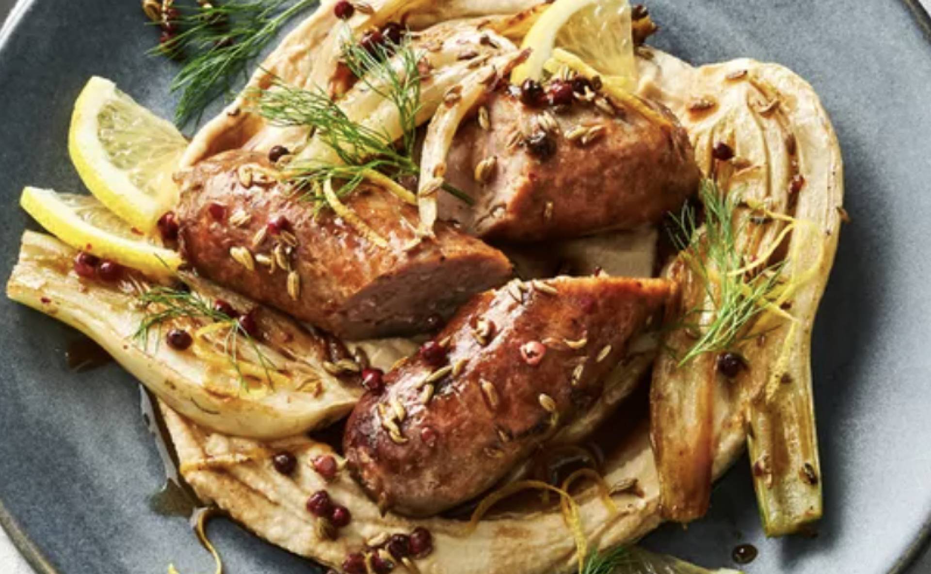 Chicken Sausage with Braised Fennel and Cabbage (GF/DF)