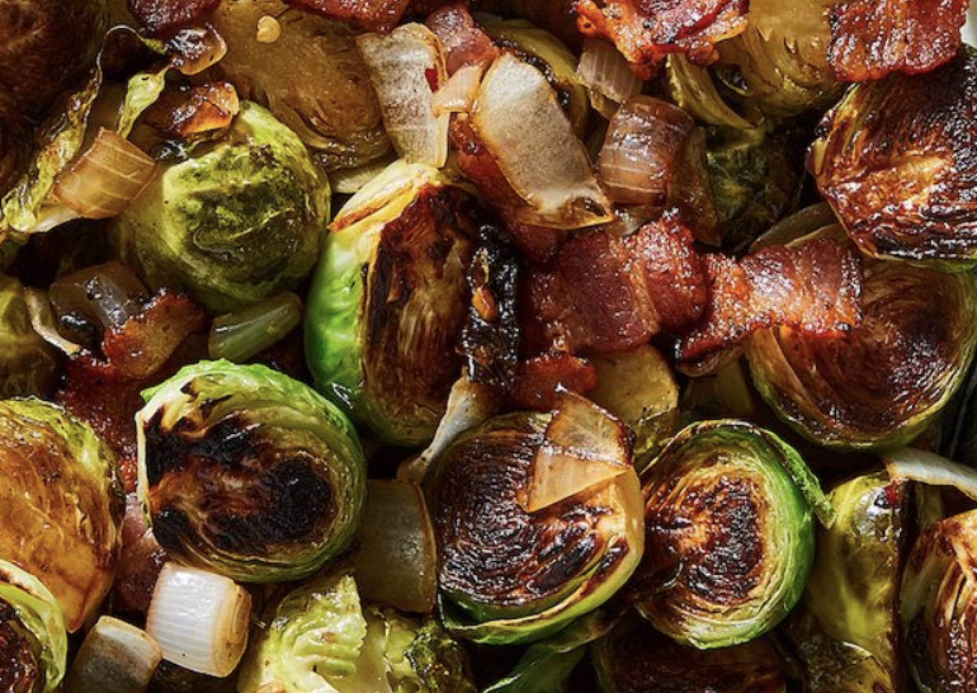 Crispy Brussels Sprouts with Maple Bacon (Feeds 6-8)