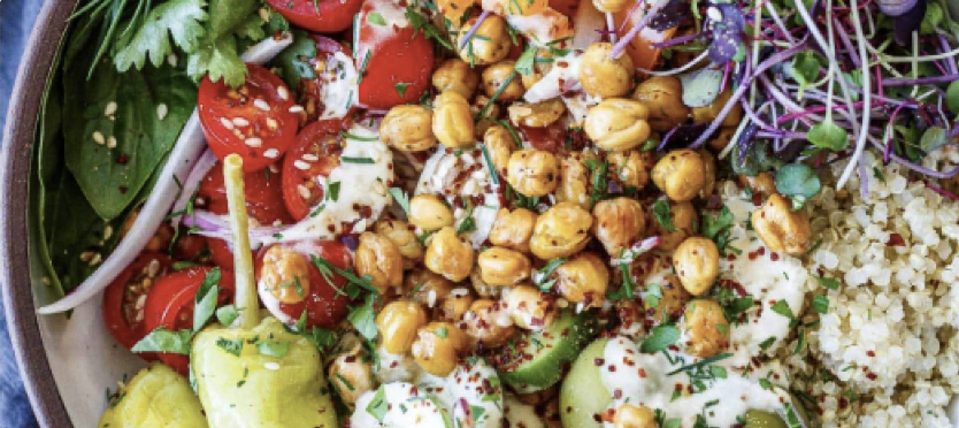 (DF./GF/Veg) Greek Chickpea Bowl w/ Radish, Spinach, Potatoes, Dill