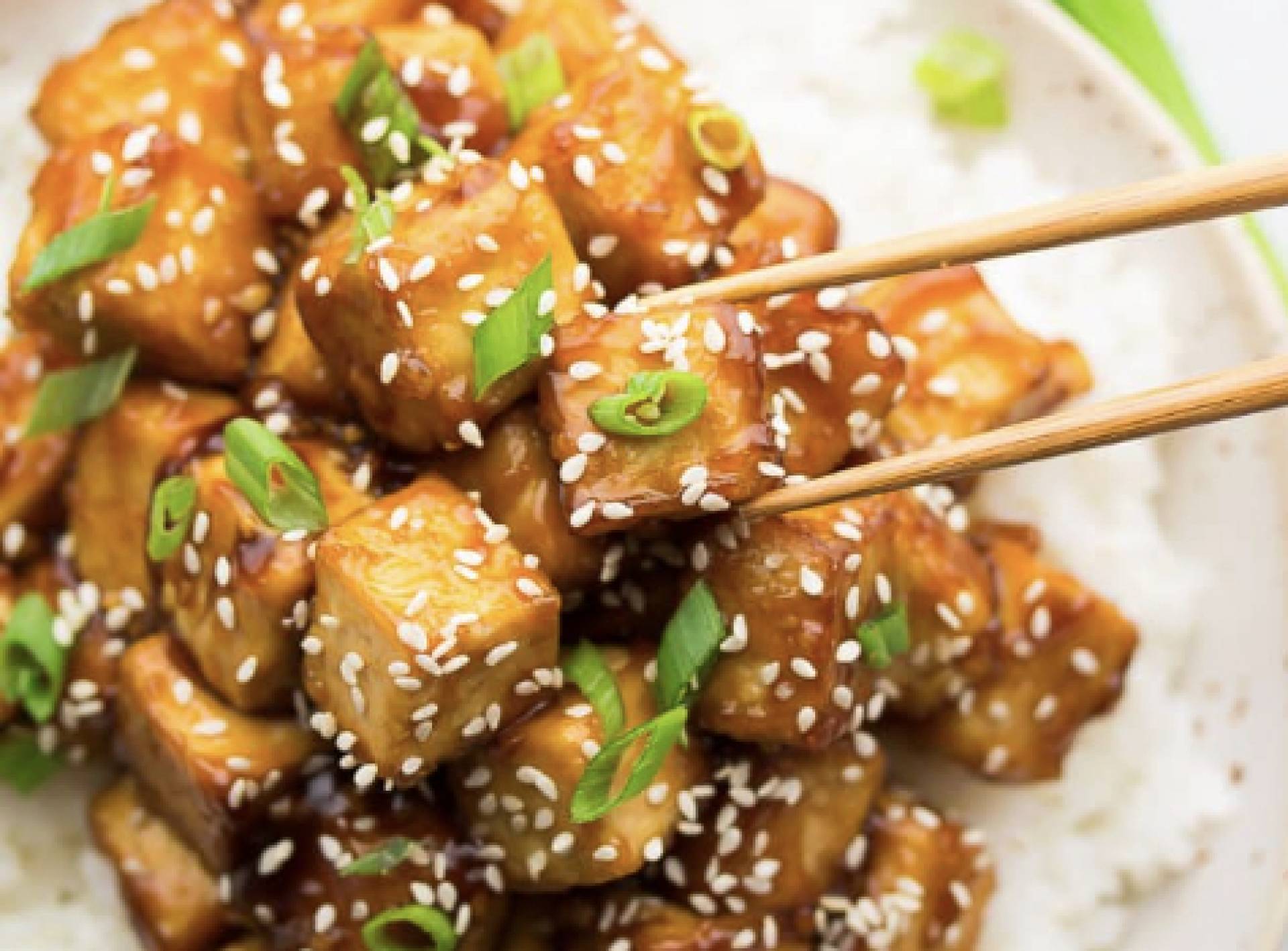 Hot Honey Orange Ginger Tofu Bowls (GF/DF/V)