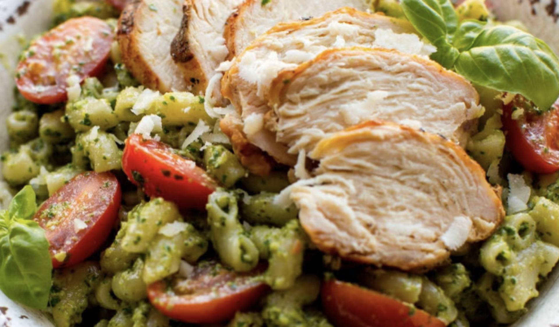 Kale Pesto Chicken Pasta (Nut-Free)