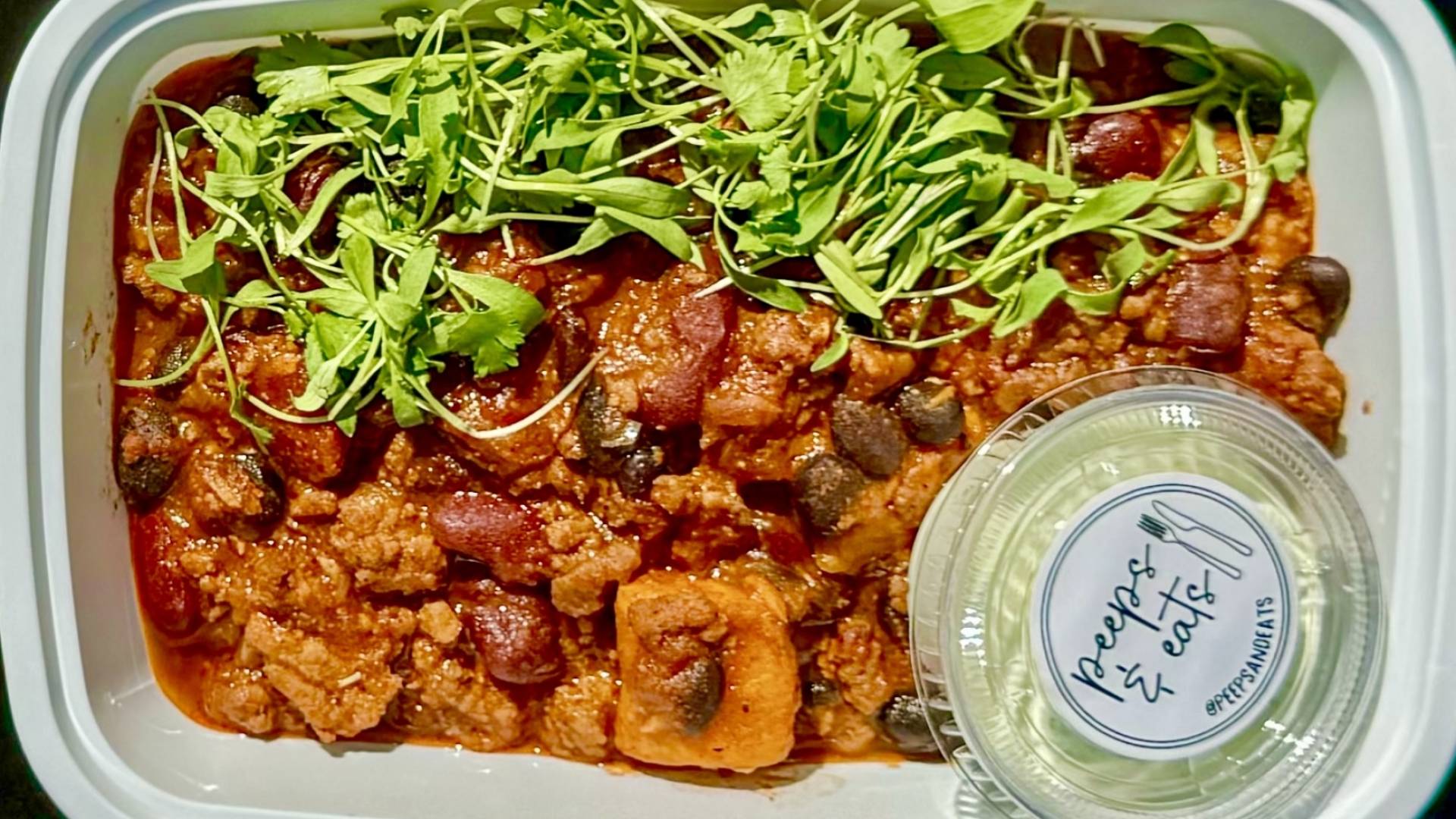 Vegetarian Sweet Potato Bean Chili with Honey Basil Greek Yogurt Sauce (GF)